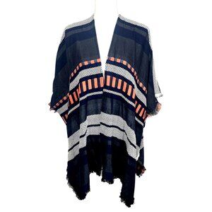 CABI Boho Kimono/Cardigan Blue White Pink One Size #S99K2302 NWOT